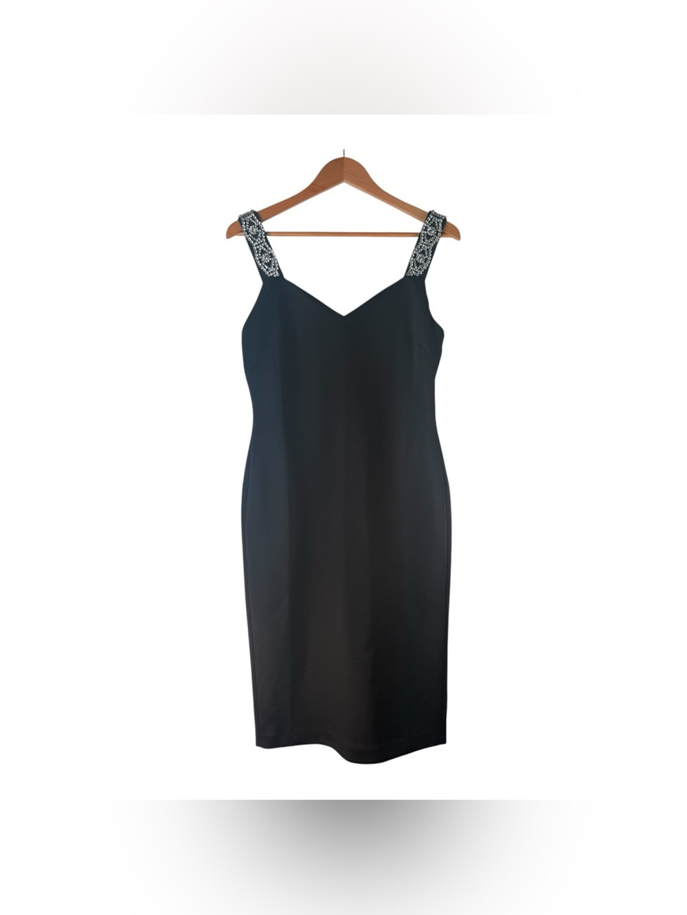 New Ted Baker Mally Embellished Strap Bodycon Dress Black Size 4 - Picture 1 of 11